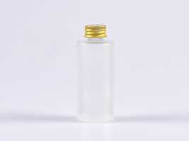 Glasflasche säuremattiert, 50ml, mit Aludeckel silber/gold