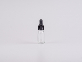 Klarglasflasche 10ml, mit Pipette schwarz