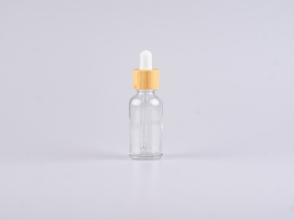 Klarglasflasche 30ml, mit Pipette Bambus