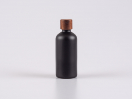 Schwarzglasflasche 100ml, mit Schraubverschluss Walnut