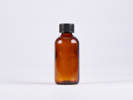 Braunglasflasche 250ml, mit Drück & Dreh Verschluss, KISI