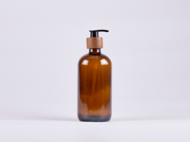 Braunglasflasche 500ml, mit Dispenser Walnut