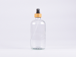 Klarglasflasche 500ml, mit Zerstäuber Bambus