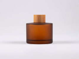 Braunglasflasche Lilly 180 ml - Schraubverschluss Bambus