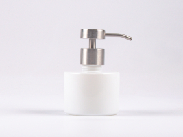 Weissglasflasche Lilly 130 ml - Dispenser Edelstahl