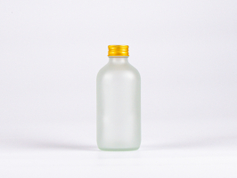 Glasflasche säuremattiert, 250ml, mit Schraubverschluss Aluminium