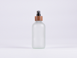 Glasflasche säuremattiert, 250ml, mit Zerstäuber Walnut