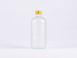 Glasflasche säuremattiert,  500ml, mit Schraubverschluss Aluminium