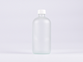 Glasflasche säuremattiert, 500ml, mit Schraubverschluss schwarz/weiss