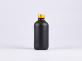 Schwarzglasflasche 250ml, mit Schraubverschluss Aluminium
