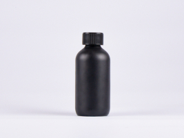 Schwarzglasflasche 250ml, mit Drück & Dreh Verschluss, KISI