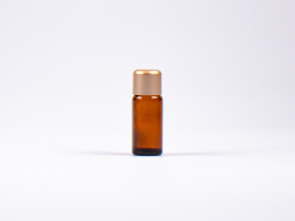 Braunglasflasche 10ml, mit Tropfmontur Gold