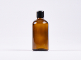 Braunglasflasche 100ml, mit Schraubverschluss schwarz