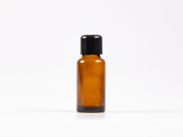 Braunglasflasche 20ml, mit Schraubverschluss schwarz