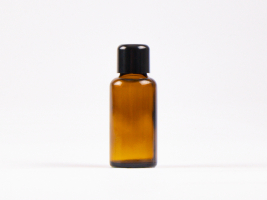 Braunglasflasche 30ml, mit Schraubverschluss schwarz
