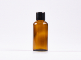 Braunglasflasche 50ml, mit Schraubverschluss schwarz