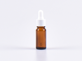 Braunglasflasche 10ml, mit Pipette weiss