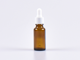 Braunglasflasche 20ml, mit Pipette weiss