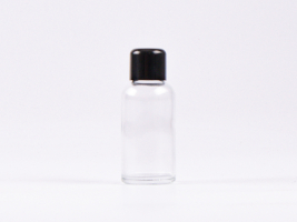 Klarglasflasche 30ml, mit Schraubverschluss schwarz