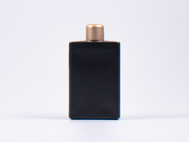 Schwarzglasflasche Miro 100 ml - Tropfmontur Gold