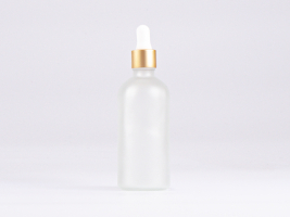 säuremattierte Flasche 100ml, mit Pipette gold