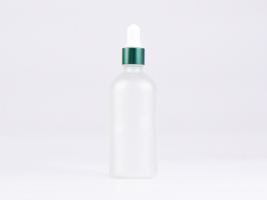 säuremattierte Flasche 100ml, mit Pipette grün-matt
