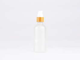 säuremattierte Flasche 100ml, mit Lotionspumpe Bambus