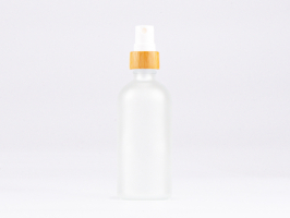 säuremattierte Flasche 100ml, mit Zerstäuber Bambus