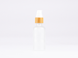 säuremattierte Flasche 50ml, mit Lotionspumpe Bambus