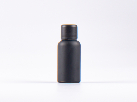 Schwarzglasflasche 30ml, mit Schraubverschluss  & Giessring