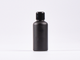 Schwarzglasflasche 50ml, mit Schraubverschluss schwarz