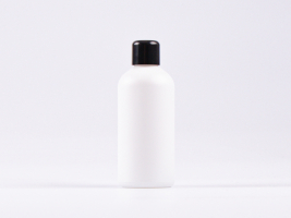 Weissglasflasche 100ml, mit Schraubverschluss schwarz
