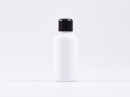 Weissglasflasche 50ml, mit Tropfmontur schwarz