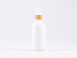 Weissglasflasche 100 ml - Zerstäuber Bambus