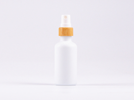 Weissglasflasche 50 ml - Zerstäuber Bambus