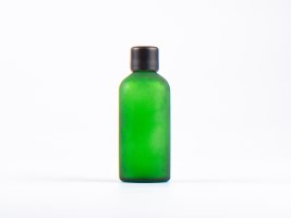 Grünglasflasche 100ml, mit Schraubverschluss & Giessring