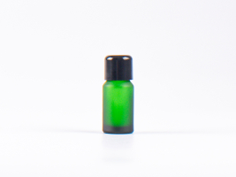 Grünglasflasche 10ml, mit Schraubverschluss schwarz