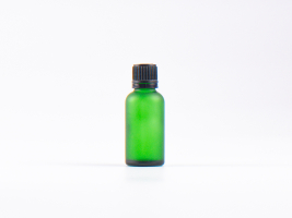 Grünglasflasche 30ml, mit Schraubverschluss OV