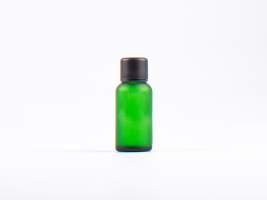 Grünglasflasche 30ml, mit Schraubverschluss & Giessring