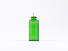 Grünglasflasche 50ml, mit Schraubverschluss Aluminium