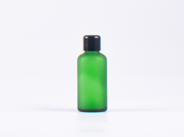 Grünglasflasche 50ml, mit Schraubverschluss schwarz