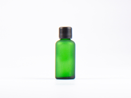 Grünglasflasche 50ml, mit Schraubverschluss & Giessring