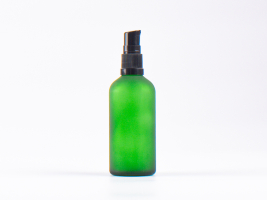 Grünglasflasche 100ml, mit Lotionspumpe Kunststoff
