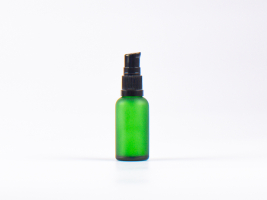 Grünglasflasche 30ml, mit Lotionspumpe Kunststoff