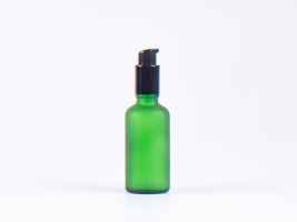 Grünglasflasche 50ml, mit Lotionspumpe Aluminium, 4 Color