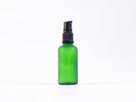Grünglasflasche 50ml, mit Lotionpumpe Kunststoff