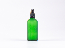 Grünglasflasche 100ml, mit Zerstäuber Kunststoff