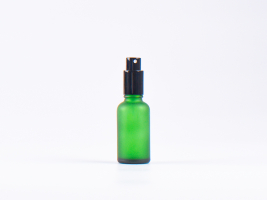 Grünglasflasche 30ml, mit Zerstäuber Aluminium, 4 Color