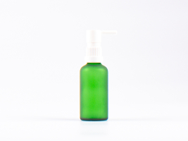 Grünglasflasche 50ml, mit Rachenspray OV