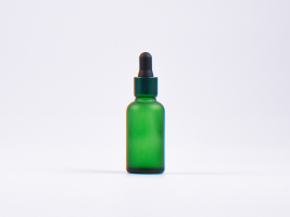 Grünglasflasche 30ml, mit Pipette grün-matt